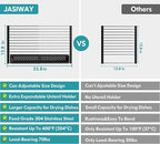 Roll Up Dish Drying Rack, Expandable (12.8"-23.8" D x 12.8" W) Stainless Steel Portable Over The Sink Dish Drainer for Kitchen Sink Counter, Foldable Sink Cover with Removable Utensil Holder