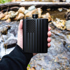 American Flag Liquor Flask - Perfect Holiday Gift for Men, Women, Fathers, or Hard to Shop for People - 304 Stainless Steel Hip Flask (Matte Black, Bonus Funnel, 8 Ounces)