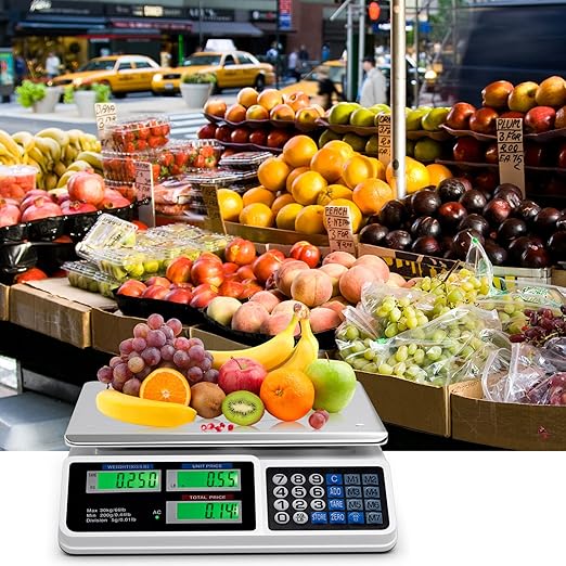 Goplus 66 LB Deli Scale Price Computing Commercial Food Produce Electronic Counting Weight (Silver)