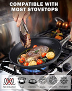 Cooks Standard 8-Piece Nonstick Hard Anodized Cookware Set, Pots and Pans Set Includes Saucepans, Stockpot, Frying Pans, Lids, Black