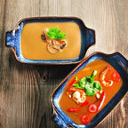 Ceramics Au Gratin baking Dishes Set of 2, Baking Tray Bake ware, 12.3 oz Ramekins, for Pie Pan, Appetizer, Tart, Dessert, Quiche, Oven Small dish, individual dishes, Rectangular 9 Inch