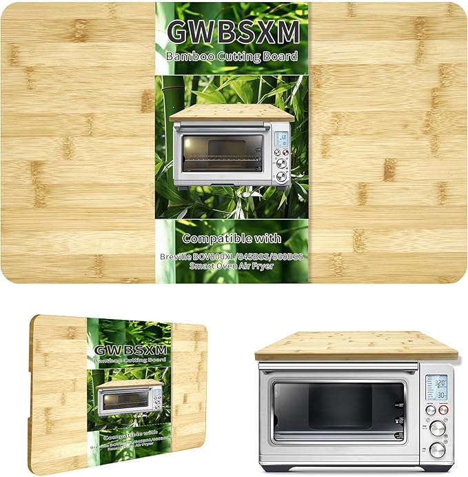 Bamboo Cutting Board for Breville BOV800XL 845BSS 860BSS Smart Oven, Countertop Convection Oven Accessories With Silicone Feet, Heat Resistance, Creates Storage Space