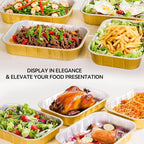 Aluminum Foil Pans,9x13,Heavy Duty Aluminum Pans, Disposable Aluminum Pans,Gold Foil Pans, Deep Container for Heating, Baking, Cooking, BBQs, Parties,Storing,Catering,118oz (5 Pack)