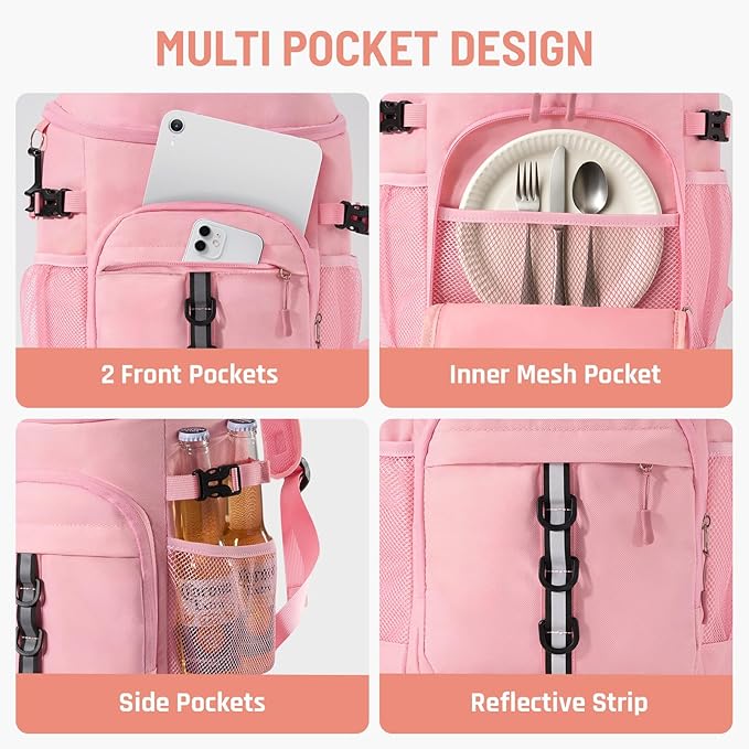 Cooler Backpack, Lightweight and Large Capacity Soft Backpack Cooler, Leak Proof Cooler Bag for Men Women