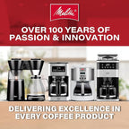 Melitta Aroma Series Programmable Drip Coffee Makers Parent (Aroma Tocco Plus Black and Stainless Steel 12 Cups) with 5-Pack Coffee Filters
