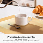 LEXMORE PVC Woven Placemats 12 PCS Wipeable Indoor/Outdoor Table Mats Washable Vinyl Place Mats for Dining Table, Set of 12-Gold Cube