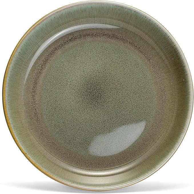 Sango Resona Moss Green Stoneware Bowls (Set of 4) – Durable Stoneware with Reactive Glaze Finish, Microwave & Dishwasher Safe, Perfect for Everyday Dining & Entertainment
