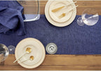 Solino Home Linen Chambray Navy Table Runner 120 Inches Long - Athena, 100% Pure Linen Dining Table Runner 14 x 120 Inch for Summer, Fall, Autumn