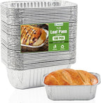Ruckae 1lb Aluminum Mini Loaf Pans Silver Disposable Foil Mini Loaf Baking Pans Small Bread Tins for Party,Picnics,Gifts- 6" X 3.5" X 1.8" (100 pcs)