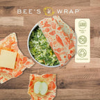 Bee's Wrap Beeswax Wraps for Food - Mushroom Magic 3 Pack (S, M, L) Made in USA Reusable & Organic Food Wraps, Sandwich Wrap & Bowl Covers - Eco-Friendly Alternative to Aluminum Foil & Plastic Wrap