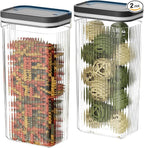 2 PACK Food Storage Containers with Airtight Lids, 112oz Tall Kitchen Food Container, BPA Free, Dry Food Storage for Pasta, Spaghetti, Cereal, Flour Pantry Organization, Navy