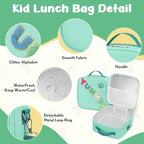 Kids Bento Lunch Box with 12oz Soup Thermo, Kids Leakproof Lunch Food Container with 4 Compartments, Insulated Lunch Bag & Water Cup for Girls Boys to School Travel