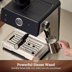 Auto Distribute & Tamp Espresso Machine with Grinder, Barista Coffee Machine with Cold Brew, Milk Frother for Latte, Cappuccino Machine for Home, Easy 2-Step Espresso Brewing for Beginner