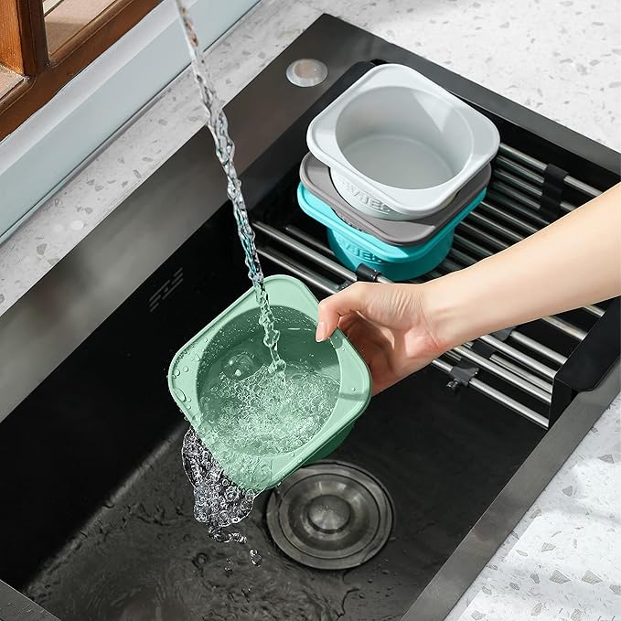 PLUS 1000ml Pizza Dough Proofing Containers for DIY family Artisan Pizza, Food Grade Silicone Stackable Boxes with Lids, Freezer, Fridge, Dishwasher Safe,4sets (Green)