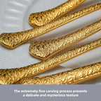 20-Piece Hammered Gold Silverware Set for 4, 18/10 Stainless Steel Flatware Set, Heavy Weight, Dishwasher Safe, Ideal for Wedding Gift