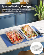 Warming Mat for Food - Space-Saving, Fits Two Baking Dishes, 7 Temp Settings, 4h Auto Shut-Off, Durable Silicone Surface, Easy to Clean, Perfect for Parties and Everyday Use (Blue, Medium)