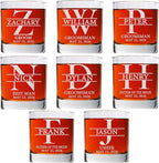 Set Of 8, Personalized Whiskey Glass For Groomsman Gifts, Best Man, Groom, 11oz Old Fashioned Custom Monogrammed Whiskey Glass