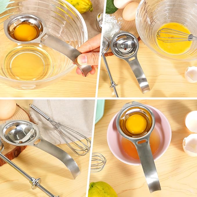 12-Piece Measuring Cups and Spoons Set with Flour Duster and Egg Separator, BPA-Free, Dishwasher Safe Kitchen Gadgets for Baking & Cooking