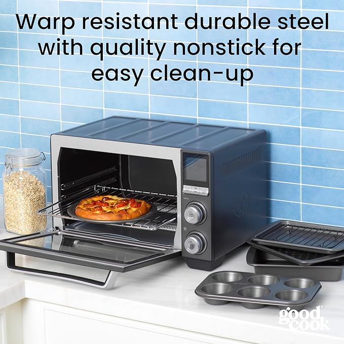 GoodCook Everyday Nonstick Toaster Oven 6pc Set, Gray