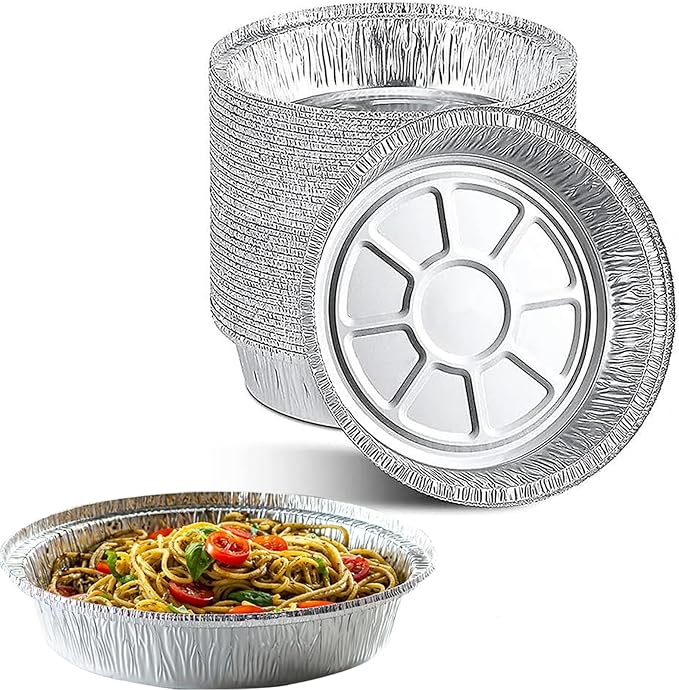 9" Round Aluminum Pans, 20 Pack Tin Foil Pans Disposable, Freezer & Oven Safe, Aluminum Tins for Baking,Storing,Cooking,Reheating,Roasting