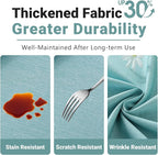 Laolitou Table Cloth Rectangle Linen Waterproof Textured Blue Tablecloth, Washable Wrinkle Free Spill Proof Fabric Tablecloths for Dining Table Farmhouse Kitchen Holiday, 60x104 Inch