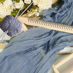 12 Pack Dusty Blue Cheesecloth Table Runner 10ft Boho Gauze Cheese Cloth Table Runner Rustic Sheer Runner 120 inch Long for Christmas Wedding Table Decorations