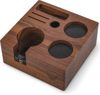 54mm Espresso Tamping Station V3 Walnut Portafilter Holder Espresso Organizer for Breville Machines with Tamper Holder, Distributor Slot, and Multi Accessory Storage
