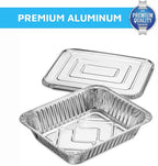 MontoPack 9x13 Aluminum Foil Half Size Roasting Pans with Lids | [20 Count] Premium Standard Size Chafing Tins for Baking, Catering & Roasting | Disposable Steam Table Trays | Great for Storing