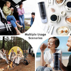 Portable Coffee Maker Espresso Travel Machine – Self-Heating Electric Espresso Maker, Compatible with Ground Coffee, Ideal for Travel, Camping, Office