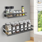 Uten Large Magnetic Spice Rack for Refrigerator, 2 Pack Enhanced Magnetic Shelves, Magnetic Shelf Moveable Fridge Organizer for Kitchen Holding Spices, Jars, Perfect Space Saver Storage Spice Rack
