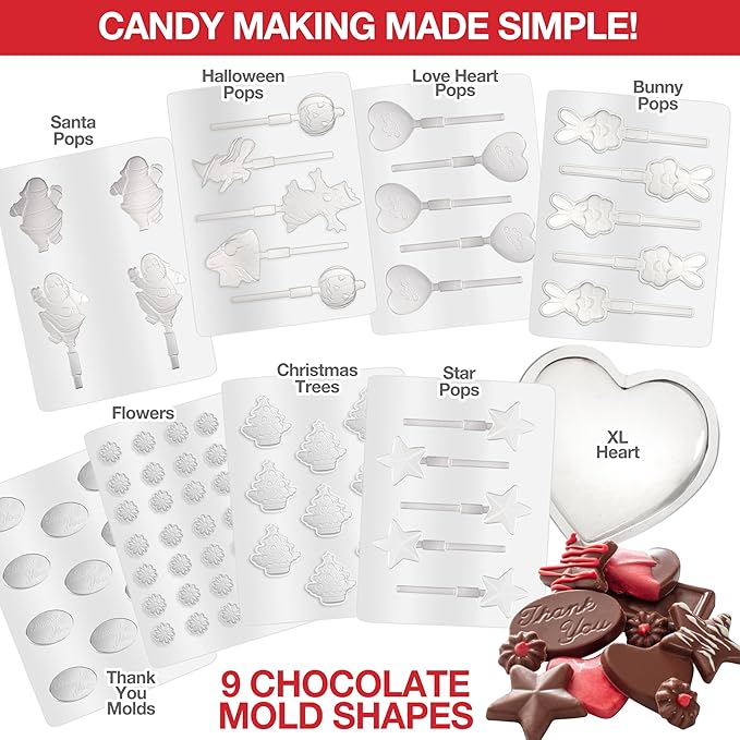 Dual Electric Chocolate Melting Pot Set - XMAS Candy Bar Making or Fondue Fountain Kit w/ 30 Bonus Accessories - Dip, Drizzle & Decorate Strawberries, Marshmallows - Holiday Party Appetizers Desserts