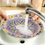 glowworm Salad Plates Set of 6, 8.5 Inch Ceramic Dinner Plates, Colorful Bohemian Dessert Plates Set for Kitchen, Restaurant, Housewarming Gift, Microwave, Oven and Dishwasher Safe