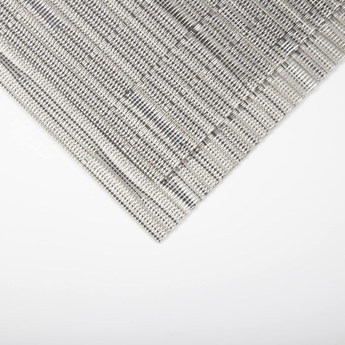 Sliver Placemats Set of 4 - Easy Clean Modern Durable Washable Vinyl Place Mats - Heat Resistant Placemats for Kitchen Table - PVC Table Mats for Dining Table (Sliver, 4)