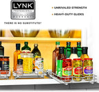 LYNK PROFESSIONAL® Pull Out Spice Rack Organizer for Inside Kitchen Cabinets - 10-1/4 inch Wide - Slide Out Drawer – Chrome Sliding Spice Cabinet Organization Shelf Racks - 1 Tier