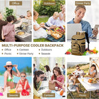 Cooler Backpack, Lightweight and Soft Backpack Cooler for Men Women, Insulated Lunch Bag for Camping Traveling Hiking