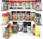 Spicy Shelf with 20 Jars of Spices inclded - Expandable Spice Rack and Stackable Cabinet & Pantry Organizer - Cabinet Spice Racks for inside Cabinets