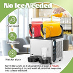 Commercial Slushie Machine, Slushy Machine for Home, 24L Slushie Maker Frozen Drink Maker, No Ice Need, Kitchen Appliances, Slush Cocktail Margarita, Smoothie Machine, Party Bar Amusement Park
