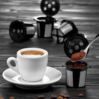 4 Reusable K Cups for Keurig K Supreme, K Supreme Plus, K Slim with Multistream Technology, K-Duo Hot & Iced Single Serve(Gen 2) - 4 Black Refillable Kcups Coffee Filters for Keurig Coffee Makers