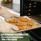 Zenlogy 10x15 Parchment Paper (100 Sheets) - Unbleached, High Heat, Non-stick, Pre-cut Baking Paper for Jelly Roll Pans - Great for Baking, Roasting, Wrapping, Dehydrator, and so much more