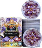 Supa Ant Thickest Canning Lids Regular Mouth (50 Pcs.) Food Grade Tin Can Lids for Canned Food - Buckle Proof & Rust Proof Lid for Canning Kit for Regular Mouth Mason Jars (Ceramic) Canning Supplies