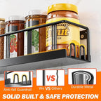 Spice Rack Wall Mounted 3 Pack, Space-Saving Spice Organizer for Spice Jars and Seasonings,Screw or Adhesive Hanging Spice Rack Organizer for Your Kitchen Cabinet,or Pantry Door