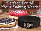 Zulay Kitchen 7-Inch Non-stick Cheesecake Pan -Leakproof Springform Pan with Removable Bottom and Easy Release - Round Cake Pan for Baking Cheesecake, Deep Dish Pizza (Black)