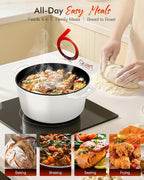 Nuwave 6QT Healthy Enameled Cast Iron Dutch Oven Pot with Lid, Heavy Duty 7-Layer Enamel, Enhanced Rust Protection, Dual Handles, Oven Safe to 500°F for Sourdough Bread Baking, Braise, Stew, Roast