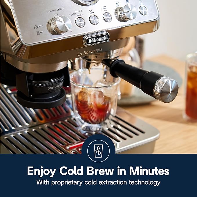 De'Longhi La Specialista Arte Evo Espresso Machine - Compact Cold Brew Coffee Maker with Grinder, Milk Steam Wand/Frother & Tamping Tools - Home Barista Kit for Lattes, Cappuccinos, Iced Coffee