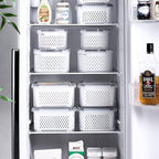 Large Fridge Food Storage Container Set with Lids with Strainer, Fruit Vegetable Storage Containers Keep Fruits, Vegetables, Berry, Meat Fresh longer, BPA-Free Plastic Produce Keepers