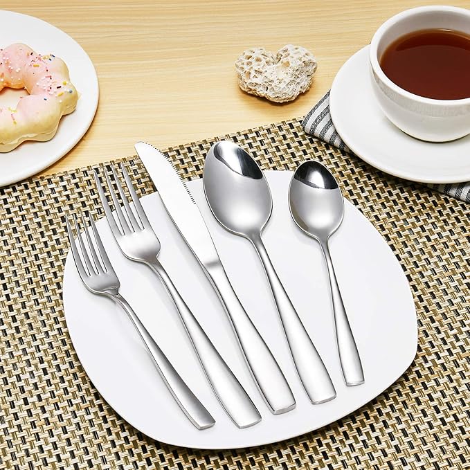 Stainless Steel Silverware Cutlery Set,50- Piece,Service for 10
