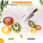 Fruit Storage Containers for Fridge | Fruit Vegetable Storage & Produce Storage | Space-Saving Produce Containers for Fridge (Yellow/Red/Green/Orange)