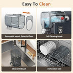 Slushie Machine, Slushy for Home No Ice Need, Professional Frozen Drink Maker & Margarita Machine, 6 Presets for Milkshakes, Frappés, Slush, Ice Cream, Large Capacity. Black