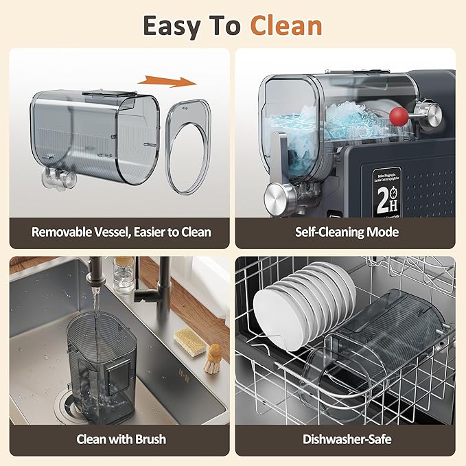 Slushie Machine, Slushy for Home No Ice Need, Professional Frozen Drink Maker & Margarita Machine, 6 Presets for Milkshakes, Frappés, Slush, Ice Cream, Large Capacity. Black