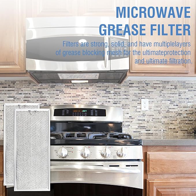 13" x 6" Microwave Grease Filter - Pack of 4 for Whirlpool GE W10208631A WB06X10596 Microwave Replacement Filter